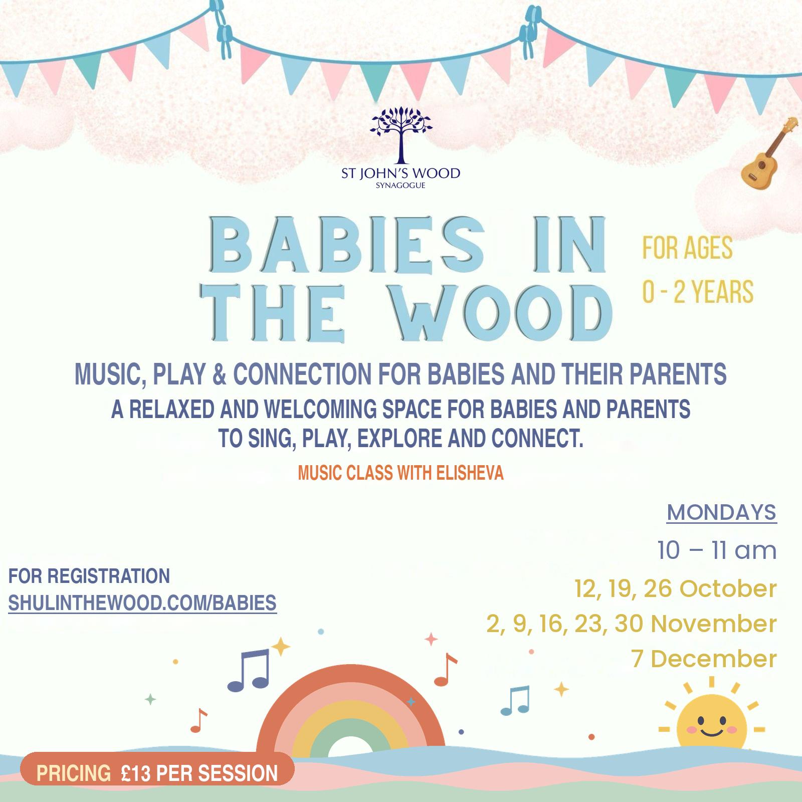 Babies in the Wood — Music class with Elisheva flyer