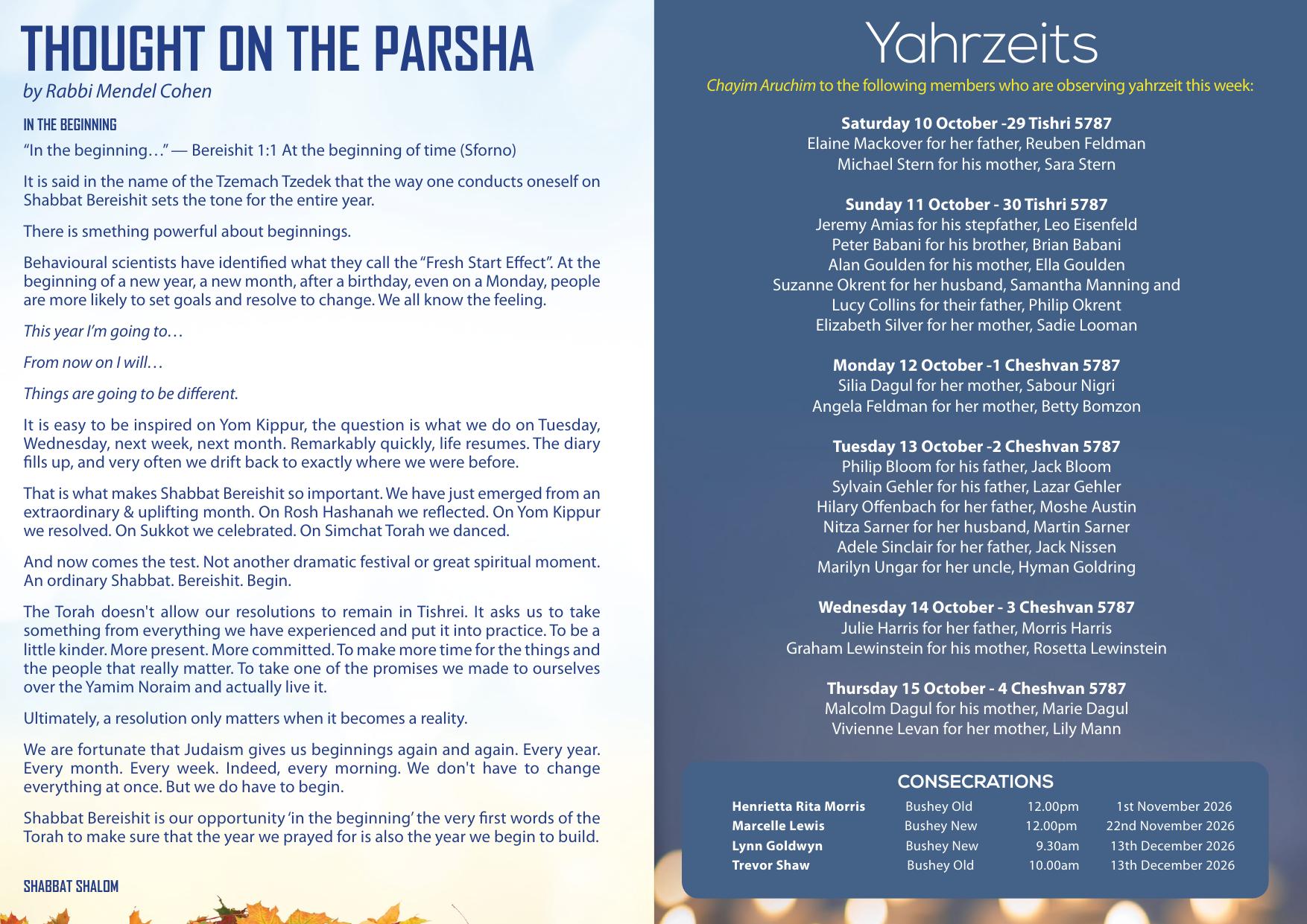Newsletter Parshat Bereshit — page 3